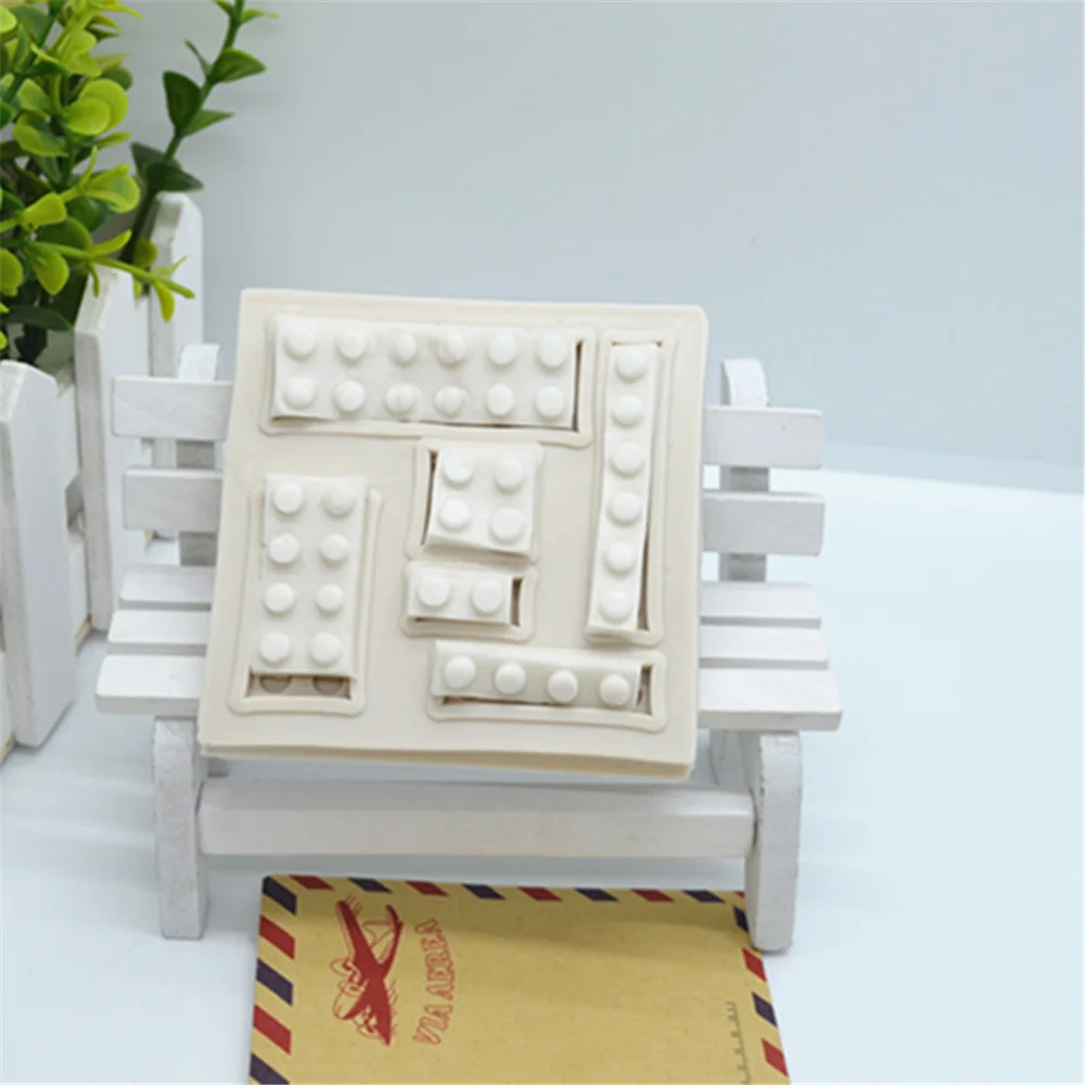 Luyou 1 шт Строительные блоки силиконовые формы для пирожных Fondant (сахарная)