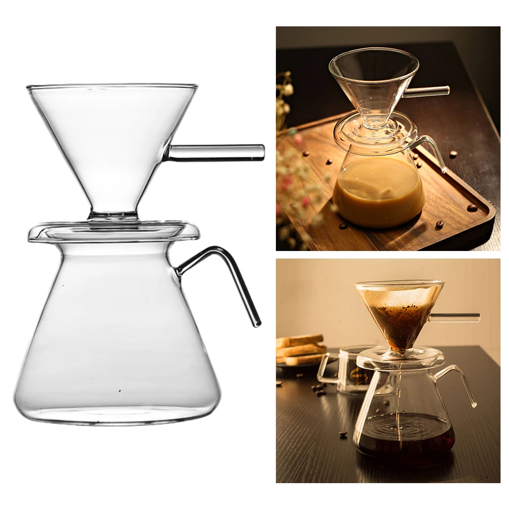 

600ml Pour Over Coffee Maker Glass Hand Drip Coffee Pot for Home Office