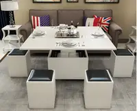 Раскладной журнальный столик, быстро превращается в большой стол с табуретками#1