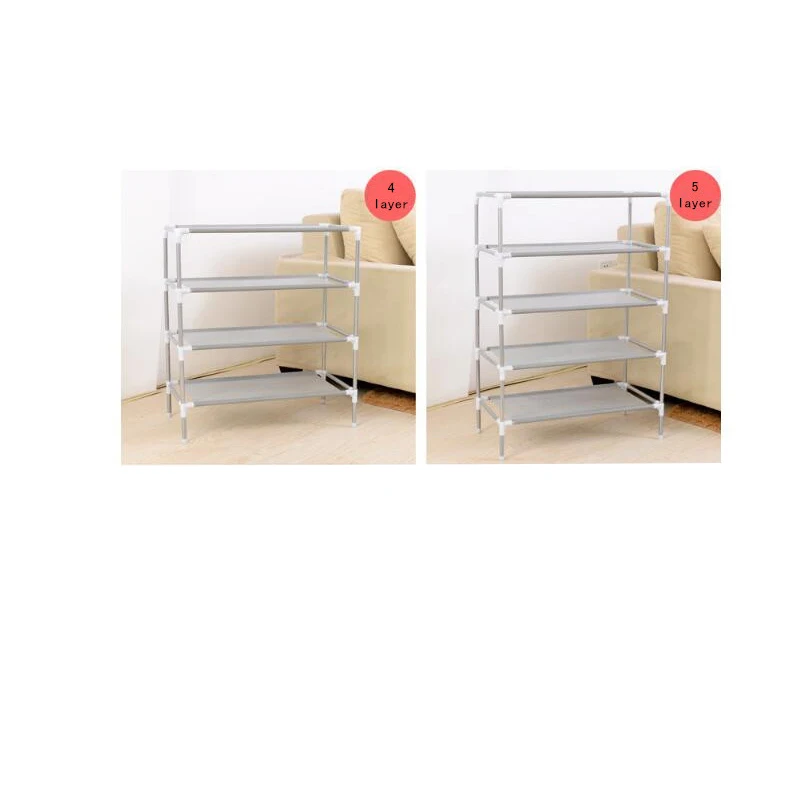 New arrival DIY Non-woven Shoe Display Shelf fashion Galvanized Pipe Storage Cabinet Rack Organizer Assemble | Дом и сад