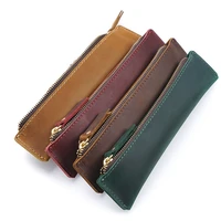 pencil bag handmade genuine leather for pen holder vintage retro accessories for office school travel journal gift stationery