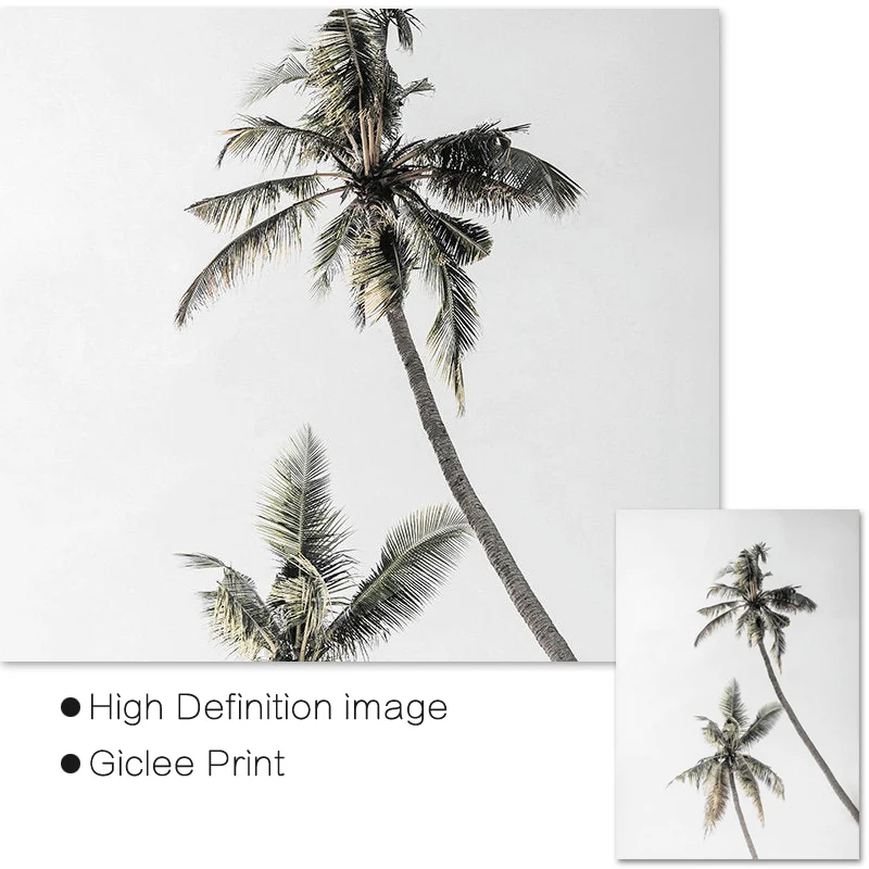 Пастельные пляжные принты природа искусство пальма пейзаж холст живопись