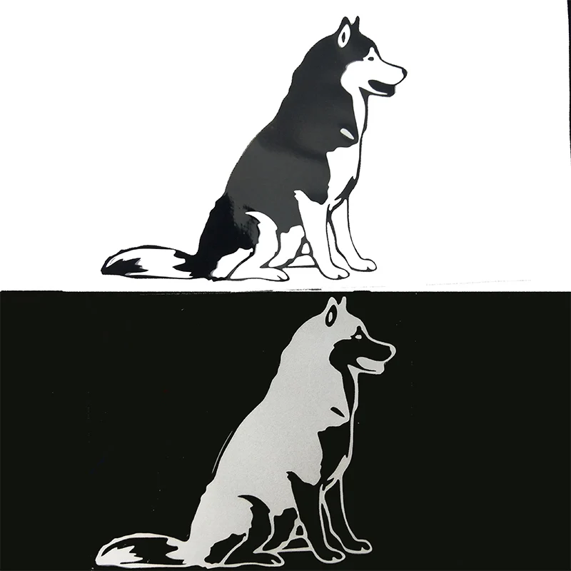 Reflective Dog Car Stickers Husky pet dog personality decorative stickers black/whtie | Автомобили и мотоциклы