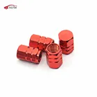 Колпачки клапанов автомобильных шин из алюминиевого сплава, 4 шт.компл., красные стебли шин для стайлинга автомобиля, воздушные колпачки, крышка автомобильного колеса, аксессуары для шин
