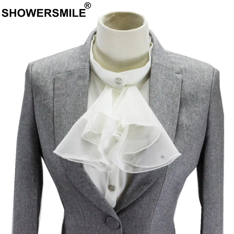

SHOWERSMILE Fake Collar Women Detachable Collar Female White Vintage Palace Chiffon Shirt Collar Office Ladies Fake Collar