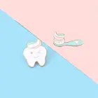 Эмалированные броши в виде зубьев, одежды, рюкзака, значки для фотодантистов, украшение сделай сам