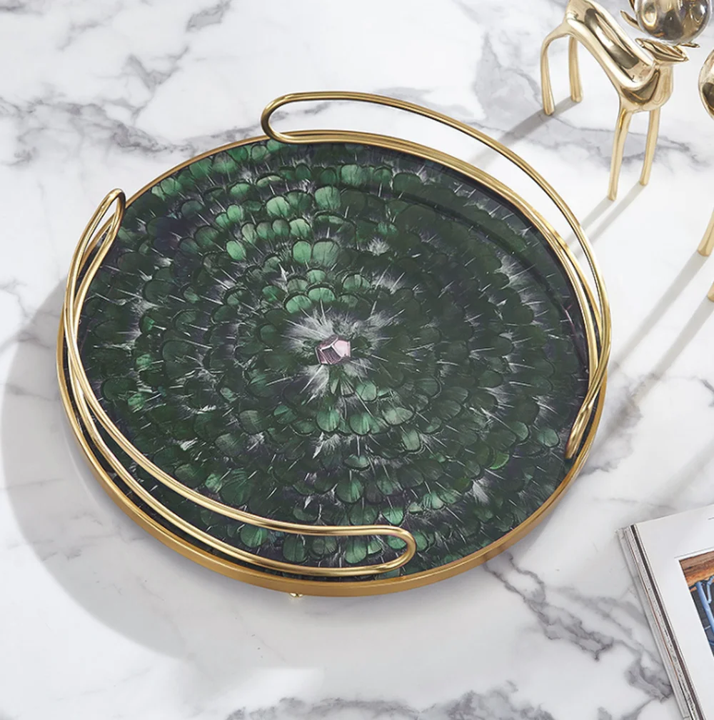 Светильник Роскошные аппаратные средства + Стекло лоток для хранения Спальня