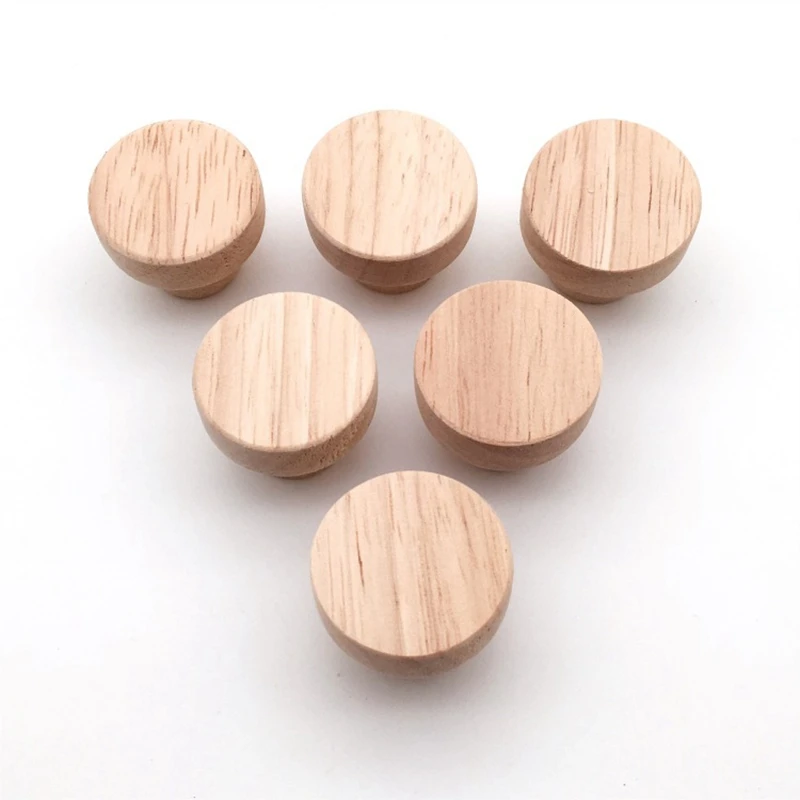 

Promotion! 15Pcs Home Accessory 50X25mm Wooden Knob Wood Round Pull Knobs for Cabinet Drawer Shoe Box Cupboard Cabinet Door
