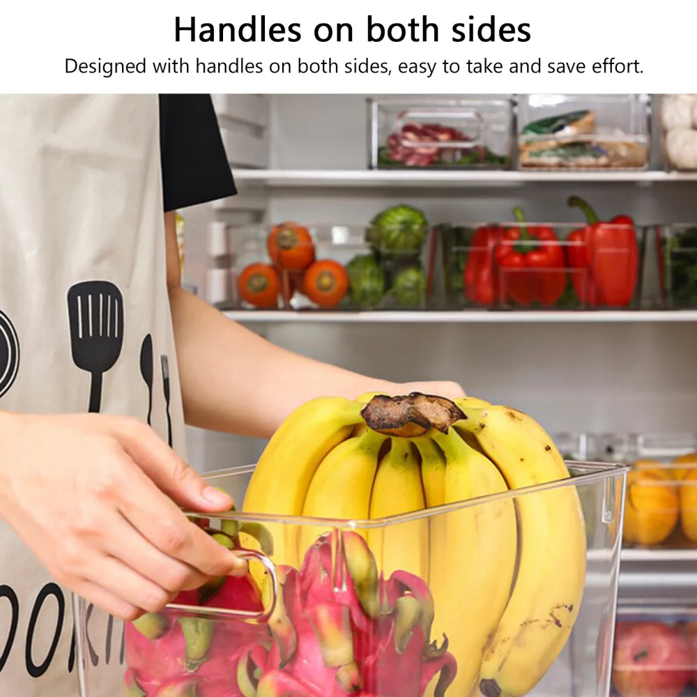 

3 Pcs Drawer Type Fridge Storage Boxes Delicate Storage Bins (Transparent)