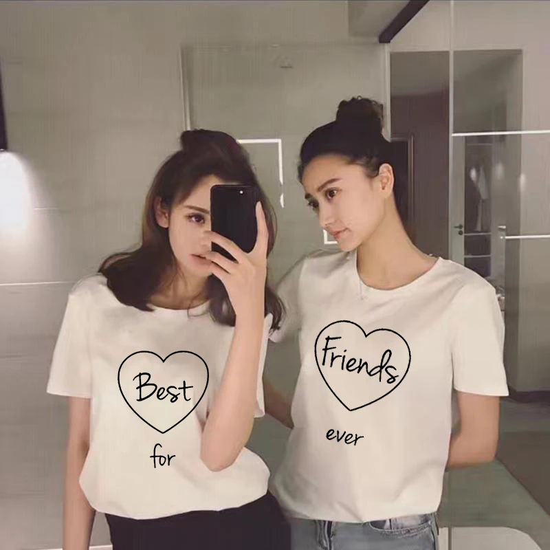Женская футболка с надписью Forever Best Friend свободные топы милая подходящая для