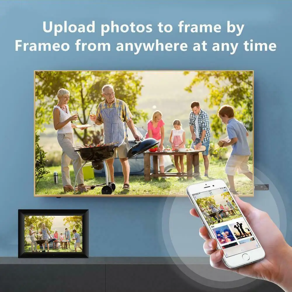 WiFi 10.1 Inch Digital Picture Frame APP Control Touch Screen 16GB Smart Photo Electronics with Holder | Электроника