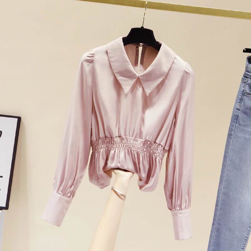 

VANOVICH French Design Waist Slimming Fashion All-match Shirt 2021 Autumn New Long Sleeve Blouse Women Ladies Tops
