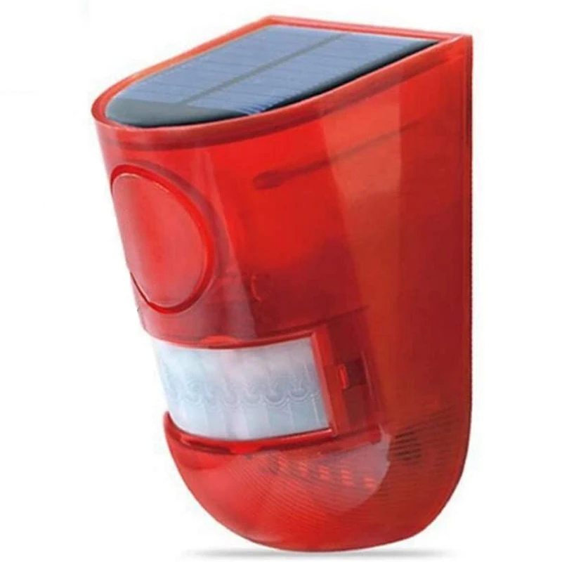 

Датчик движения на солнечной батарее, звуковая сигнализация со светодиодной подсветкой, стробоскоп с красным светом, водонепроницаемое Ул...