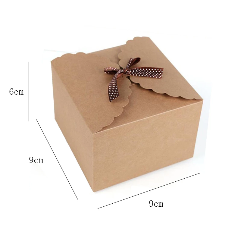 Простая винтажная квадратная коробка для торта из крафт-бумаги 50 шт. товары