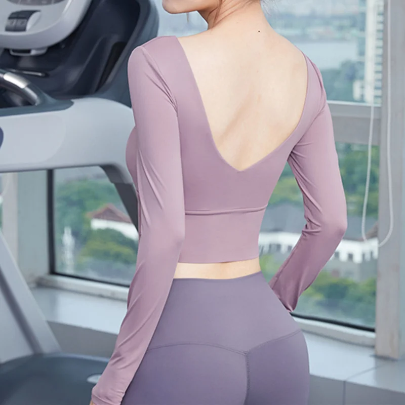 Женские пикантные рубашки с открытой спиной для йоги Willard футболки длинным