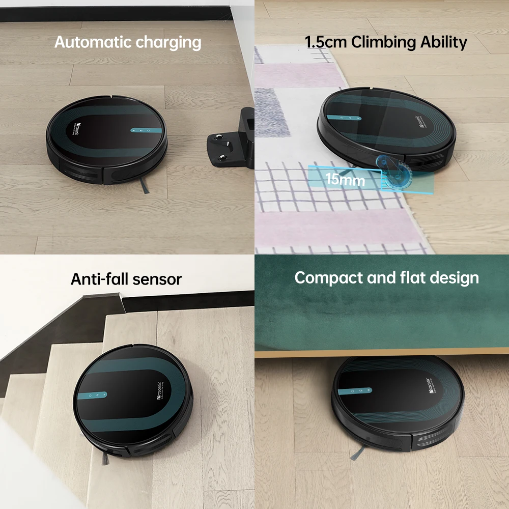 Proscenic 850P с функцией Wi Fi робот пылесос 3 в 1 С моющей шваброй 3000Pa всасывания