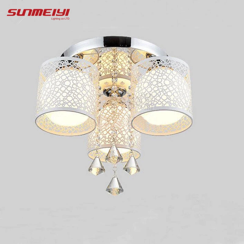 

New Round LED Crystal Ceiling Light For Living Room Bedroom Kitchen Indoor Lamp with Remote Controlled luminaria home decoration