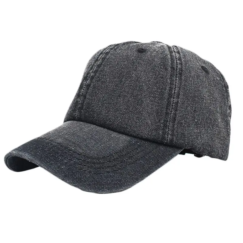 Винтажная Потертая джинсовая регулируемая бейсболка с люверсами для мужчин и
