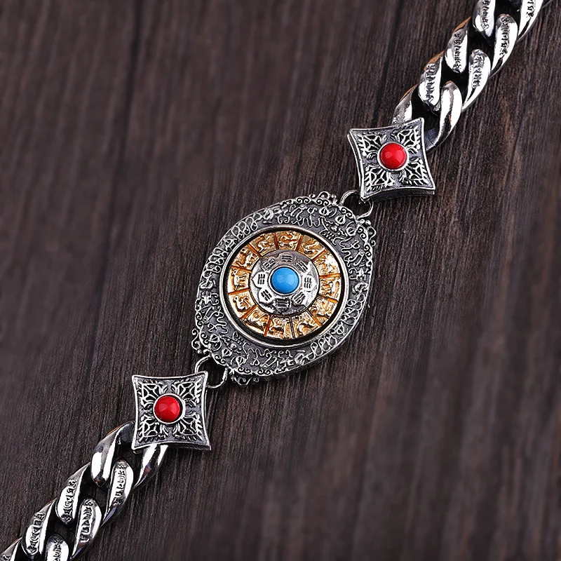 Бесцветные волнистые буддийские браслеты для мужчин шириной 9 5 мм Толстые из