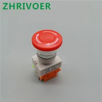 plastic shell red sign push button switch dpst mushroom emergency stop button ac 660v 10a nonc lay37 11zs