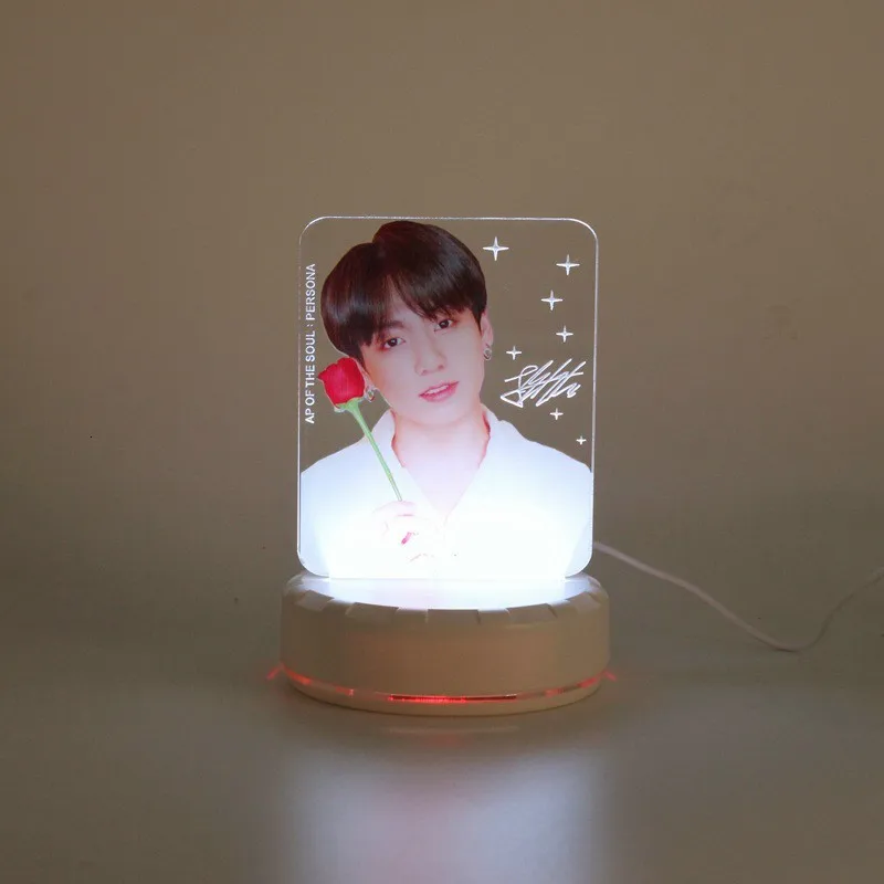 color changing kpop bangtan boys led plastic acrylic lightstick night light stand picture acrylic persona model ornament figure free global shipping