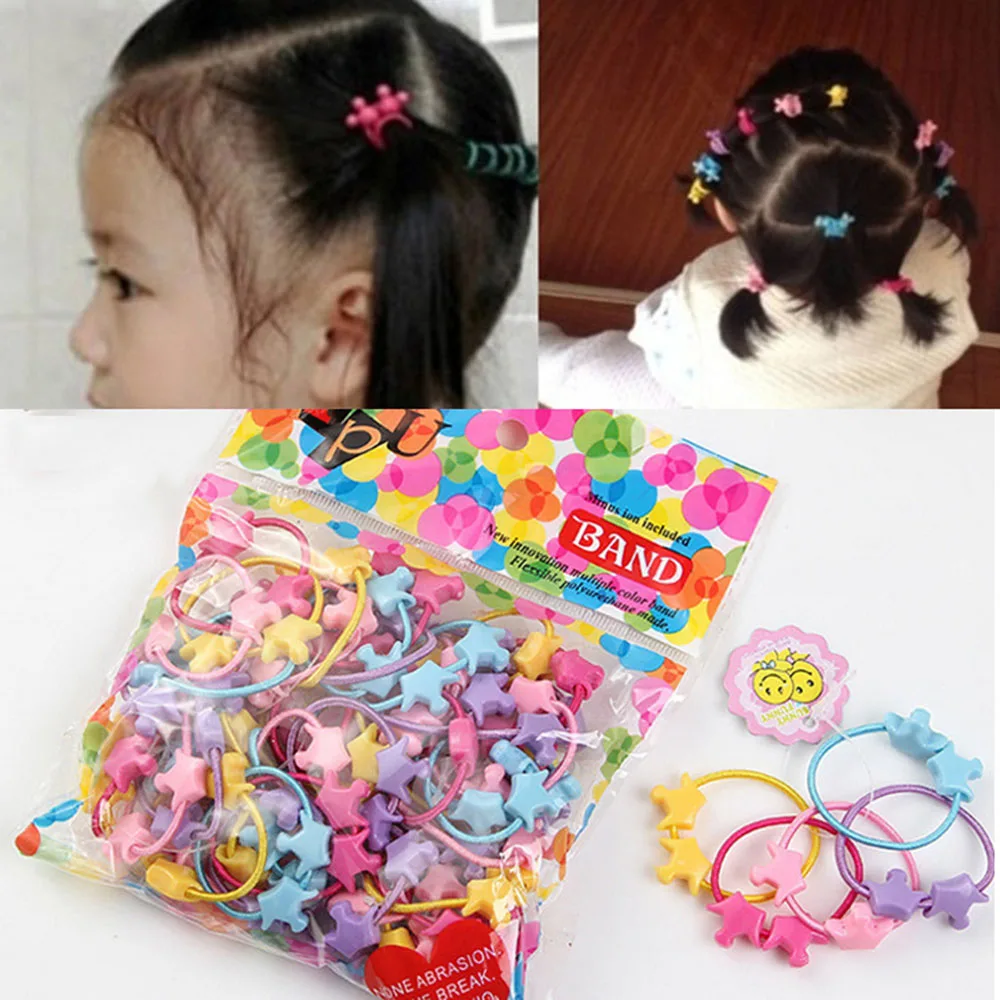 Детские резинки для волос с мишками цветочками кроликами и звездочками (50