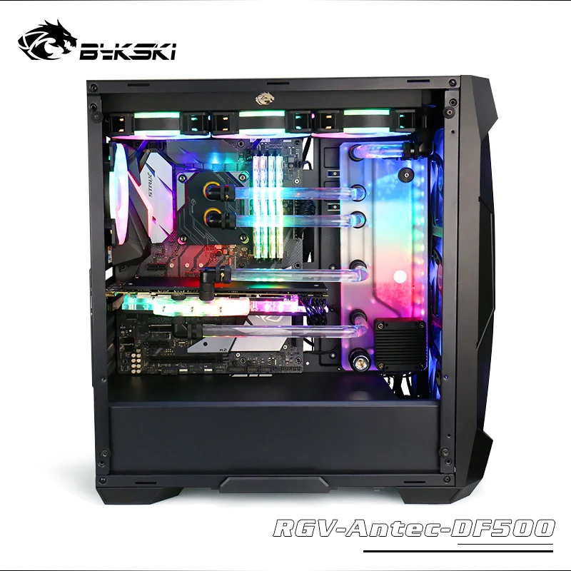 Bykski водная доска прямоугольная Antec DF500 резервуар для воды акриловый rgb чехол для компьютера охлаждающий резервуар RGV-Antec-DF500