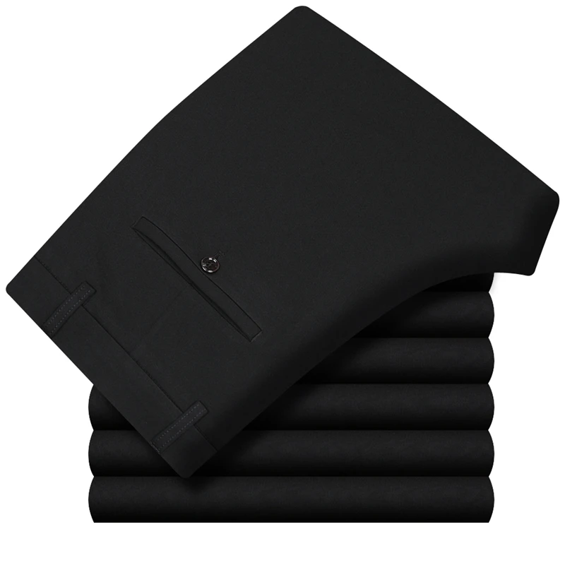 

Men's extra-large padded formal suit pants Business Casual High waist Elasticity Plus size trousers Fashion straight long pants