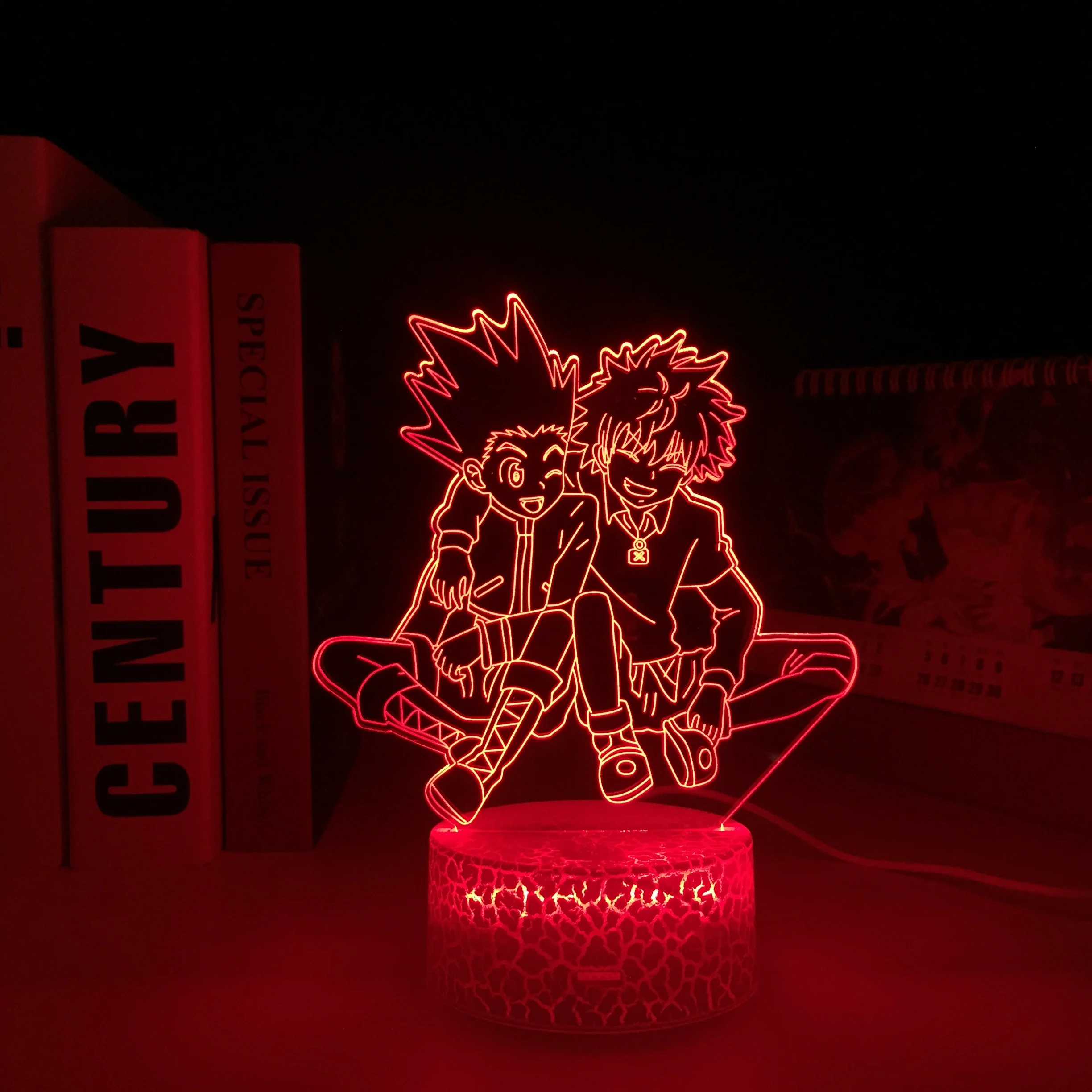 

Anime Hunter X Hunter Killua and Gon 3D Lamp White Base for Birthday Gift Bedroom Decor Nightlight Acrylic LED Night Light