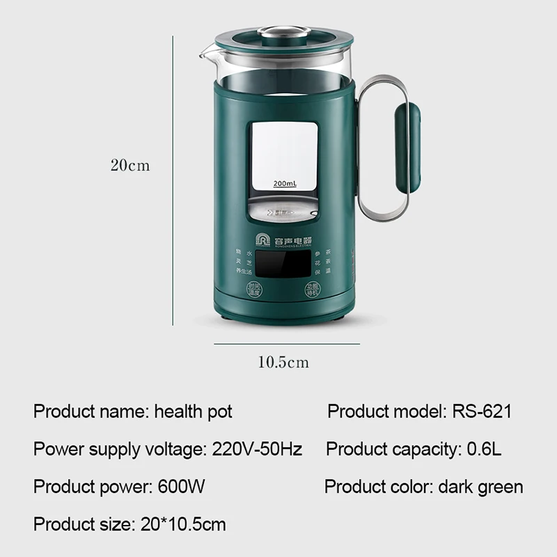 

Protable Multifunction Electric Kettle Stainless Steel Health Preserving Pot with filter Glass Boiled Warm Tea Pot Hot Water cup