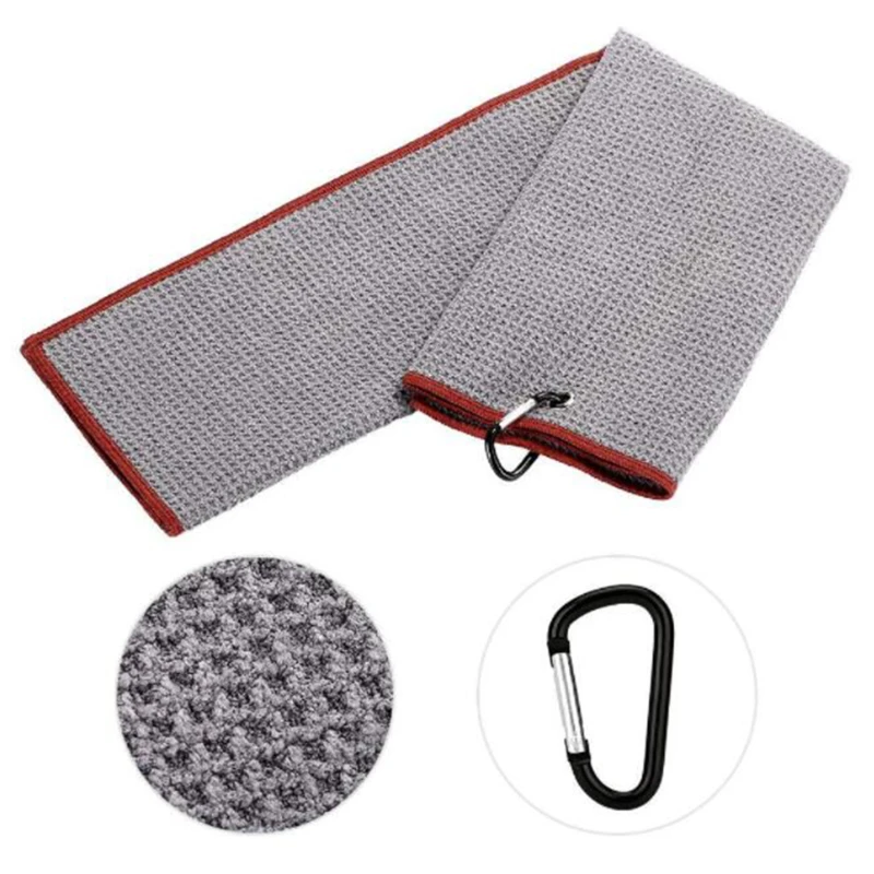 

Тройное полотенце для гольфа 24x16 дюймов, с крючком, зажим для пакетов, полотенце для уборки, чистящее полотенце для мячей, для мужчин, женщин ...