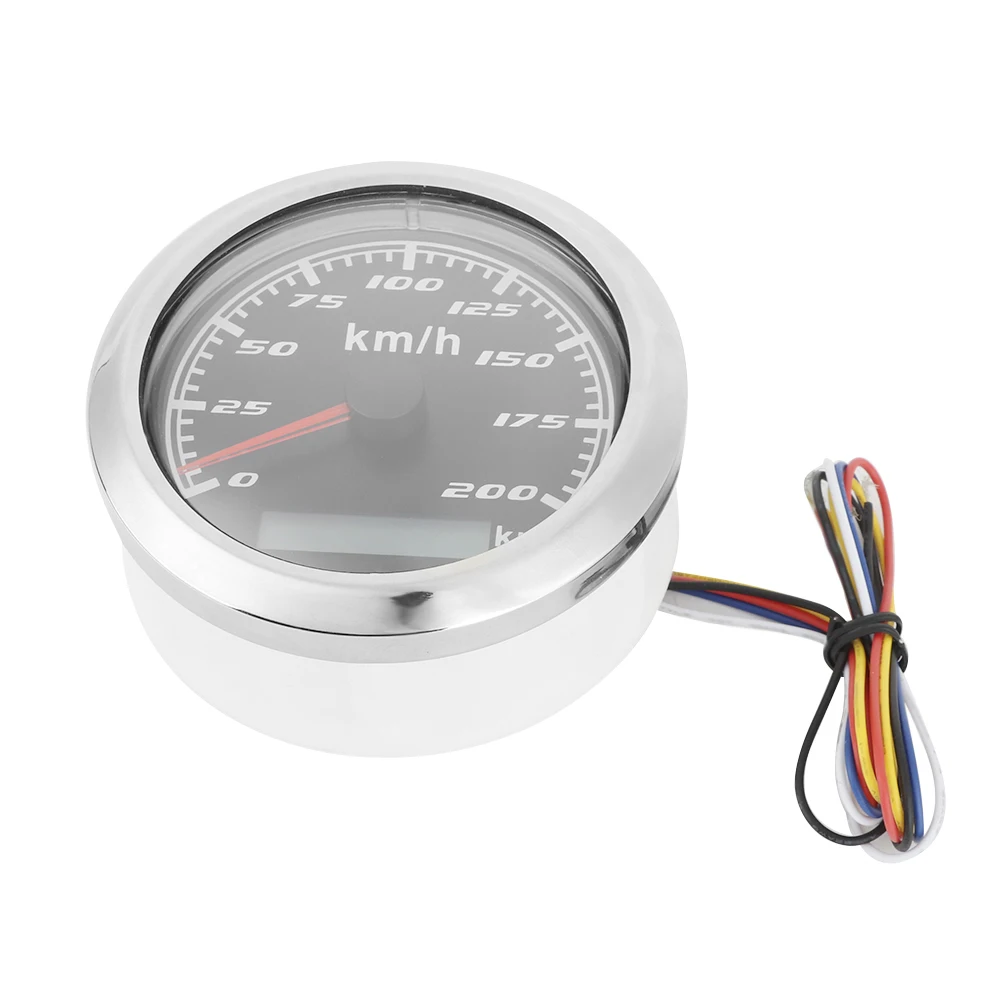 

Auto Car Meter Speedometer 124.3mi/h Odometer IP67 Waterproof Gauge Instrument
