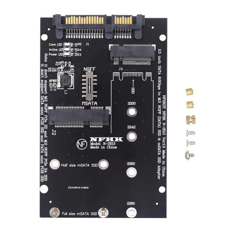 Адаптер M.2 SATA адаптер Raiser M2 на NGFF конвертер 2 5 дюйма карта SATA3 B Ключ для 2230-2280 SSD |