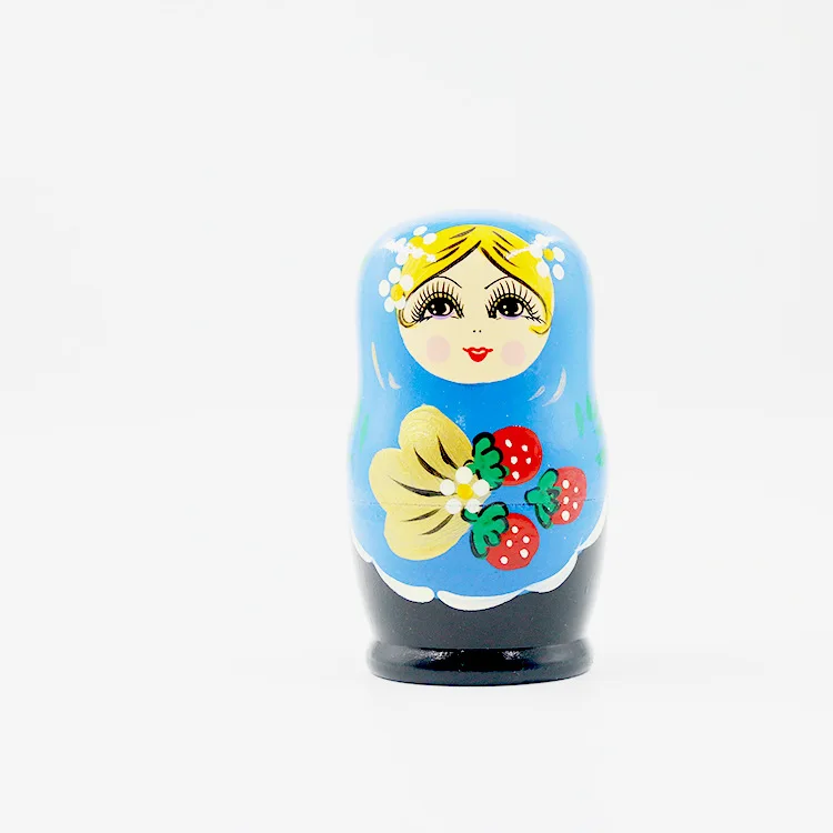 5 Layers Matryoshka Doll Wooden Strawberry Girls Russian Nesting Dolls for Baby Children Gifts Toy Ornaments Home Decor