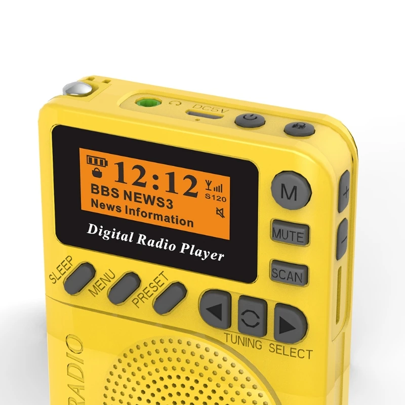 Портативный MP3 плеер Mini DAB цифровое радио FM цифровой демодулятор Built in динамик для