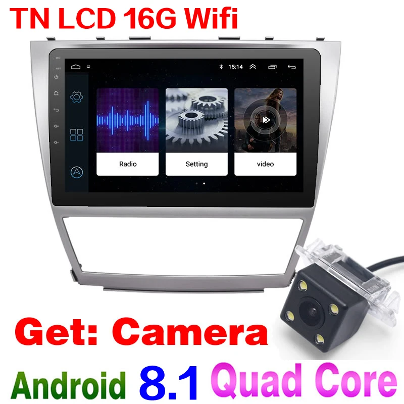 TN LCD 16G Wifi LEEWA 10,2 дюймов HD Android 8,1 четырехъядерный автомобильный медиаплеер с gps Navi Радио для Toyota Camry XV40/Daihatsu Altis получить: камера - Цвет: TN LCD 16G Wifi
