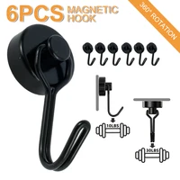 6pcs magnetic hook strong magnetic strong heavy duty neodymium magnetic hooks for ceiling magnetic board kitchen office lockers