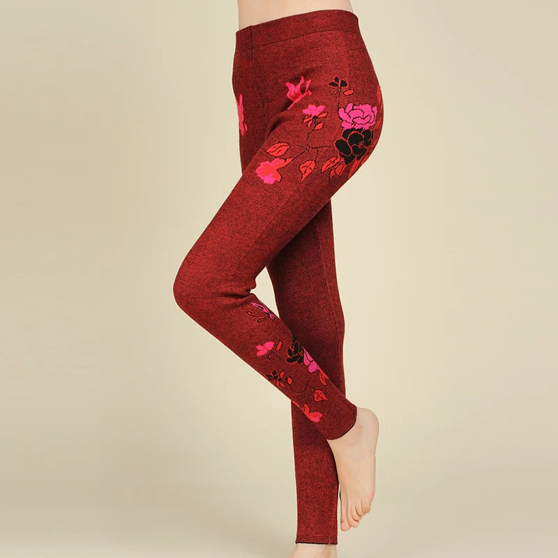 Высококачественные женские зимние кашемировые леггинсы с завышенной талией