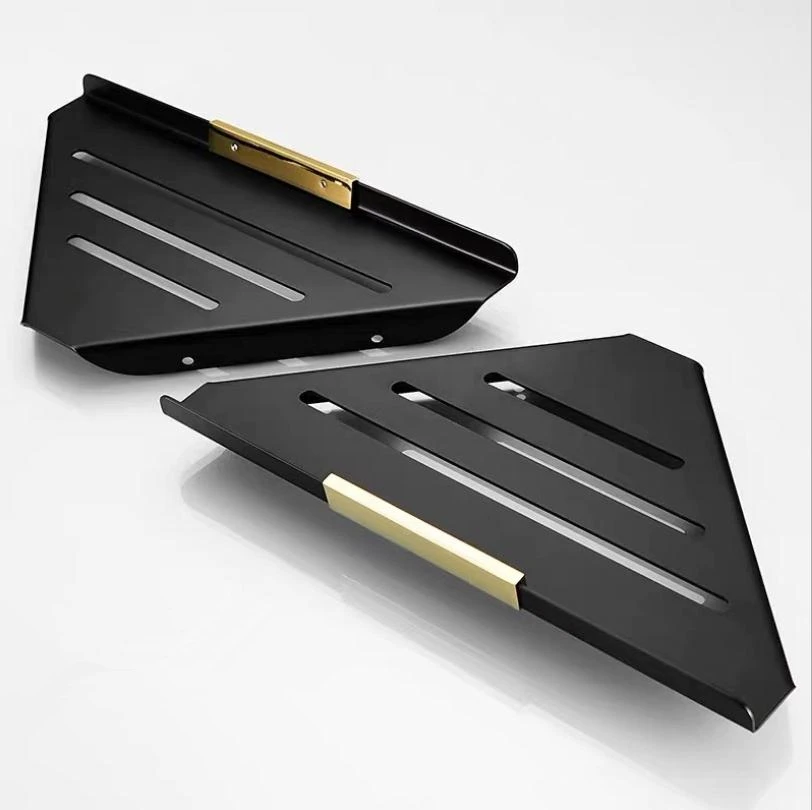 

Stainless Steel Bathroom Black Shower Corner Shelves Wall Storage Triangle Shelf Kitchen Wall Shelves Bathroom Accessories