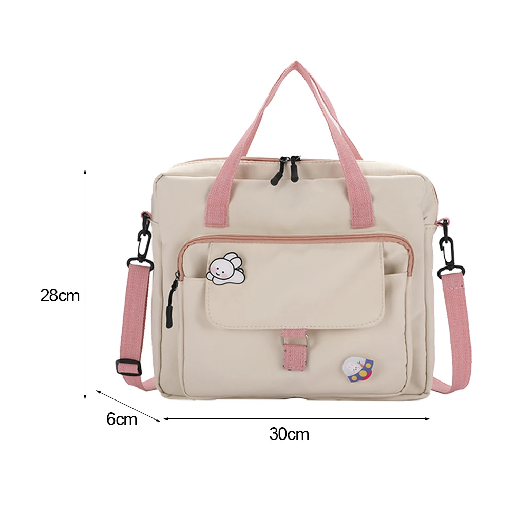 

Preppy Style Women Contrast Color Canvas Backpack Shoulder Bag Casual Ladies Large Capacity Multi Layers Knapsack Crossbody Bags