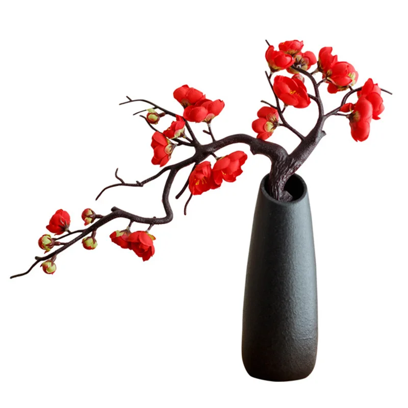 

Artificial Flowers Plum Blossom With Ceramic Flowerpot Wedding Accessories Home Decor Table Accessories Living Room Decoration
