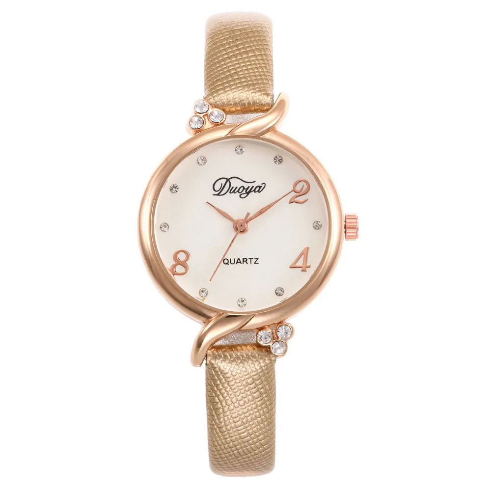E Montre femme, маленькие и нежные женские часы с тонким ремешком, Модные Кварцевые женские кожаные часы с тонким ремешком, женские часы А4 - Цвет: E