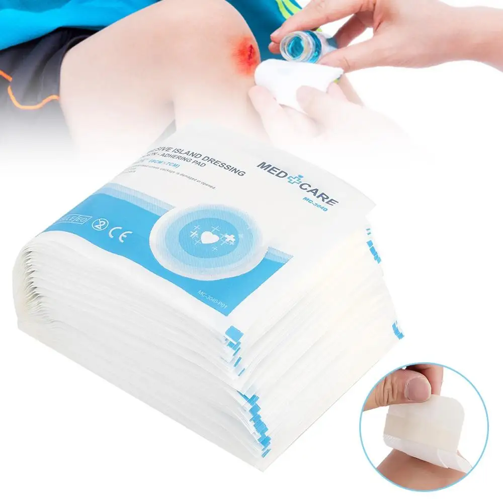 

50Pcs / Pack Wound First Aid Self-Adhesive Dressing Paste Absorption Secretion Promote Wound Healing Medical Sterile Tape Supply