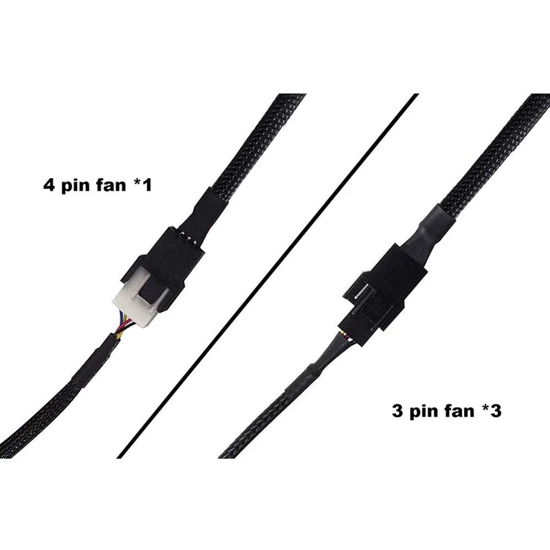 4 Pin PWM телефон черный рукав чехол для ПК кабель питания вентилятора 1 в плетеный и
