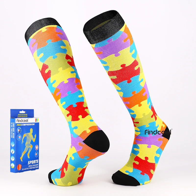 

Findcool Compression Socks Calf Protector Football Running Exercise Cycling Socks Fitness Relieve Varicose Veins High Socks