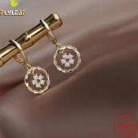 100 925 sterling silver drop earrings for women gold flower daisy ear buckle zircon fine jewelry earings fashion jewelry