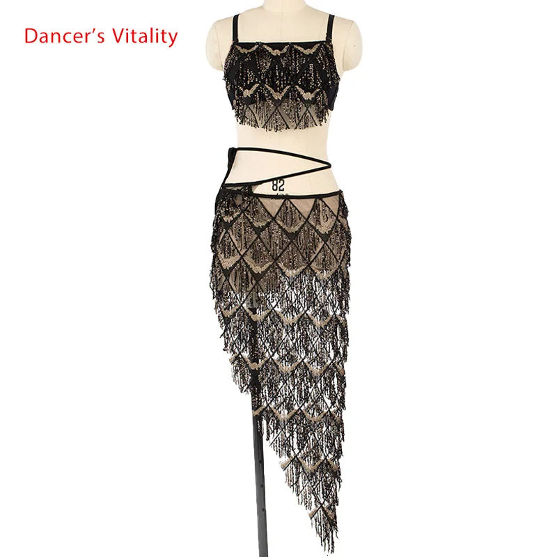 Женская одежда для танца живота Bling Sequins Танцевальный костюм Бюстгальтер + бедро