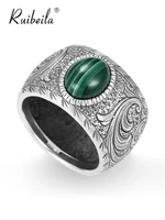 Malachite ring pattern atmospheric Ruibeila for men and women silver ring with gemstone S925 2021 nouvea