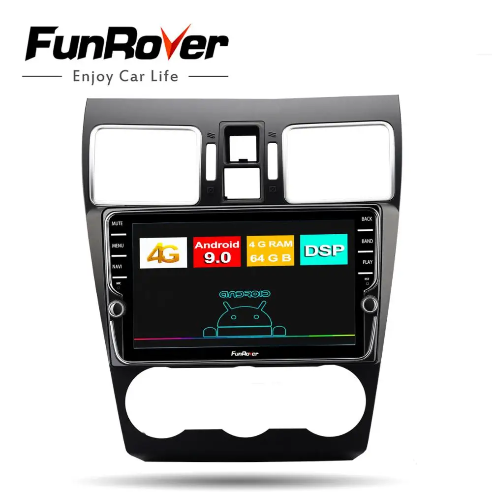 Funrover 2 din Android 9,0 8 ядерный автомобильный Радио DVD мультимедийный плеер стерео gps для Subaru Forester XV WRX 2012- DSP 4G 64G LTE