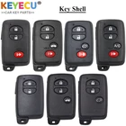 Смарт-чехол KEYECU для автомобильного ключа с дистанционным управлением, чехол для Toyota Prius Land RAV4 Cruiser Sequoia, Fob 2 3 4 кнопки с необработанным лезвием-HYQ14AAB